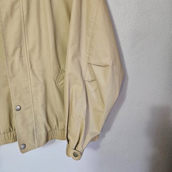 Vintage Men's London Fog Bomber Style Beige Jacket Preppy Casual Size L - Picture 4 of 11